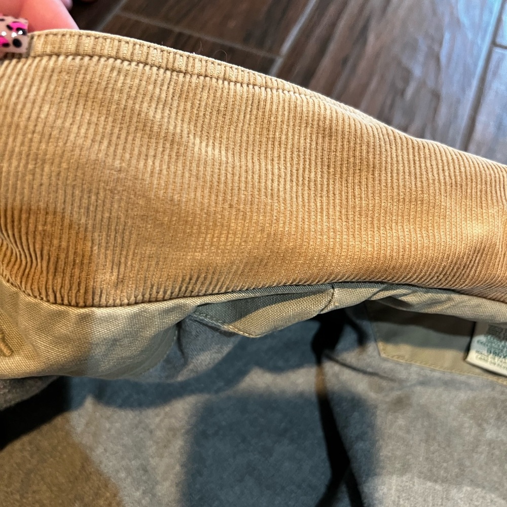 Women’s Beige Field Jacket with Corduroy Trim - Picture 4 of 9